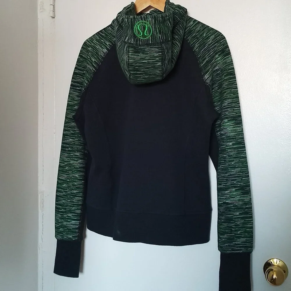Lululemon Women's Scuba Hoodie Jacket, Vintage Y2K, Navy/Green, Size 12 - Picture 11 of 12